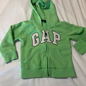 GAP Kids Lime Green Zip Hoodie with Logo